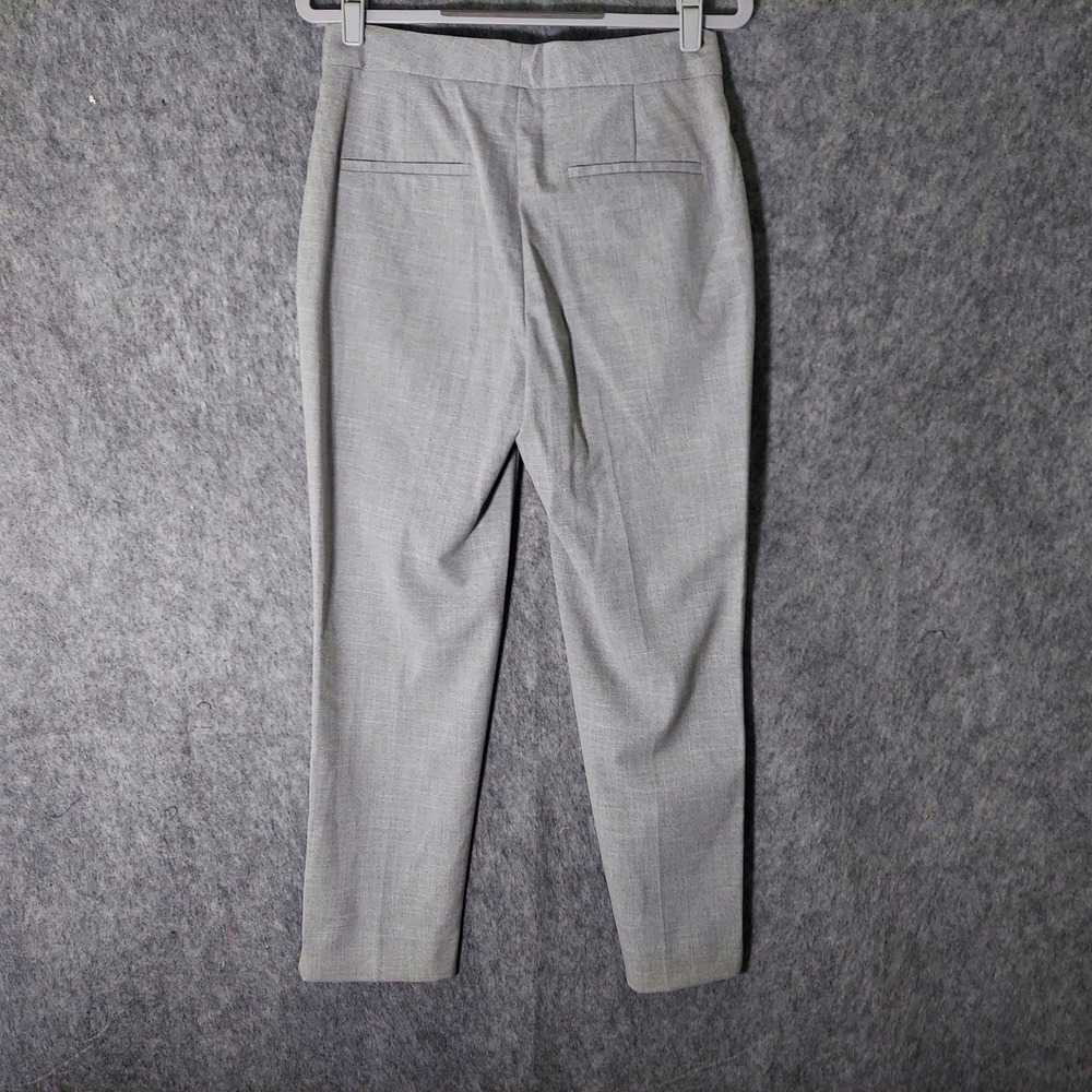 NWOT Zara Women Dress Pants 4 Gray Crop Straight Leg Trouser Woven Flat Front - Picture 6 of 11